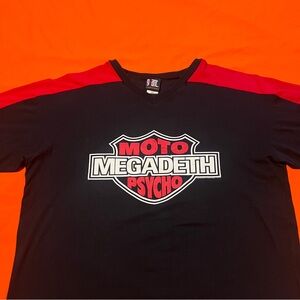 Megadeth Moto Psycho 2000 Harley Logo Band V-Neck T-Shirt XXL